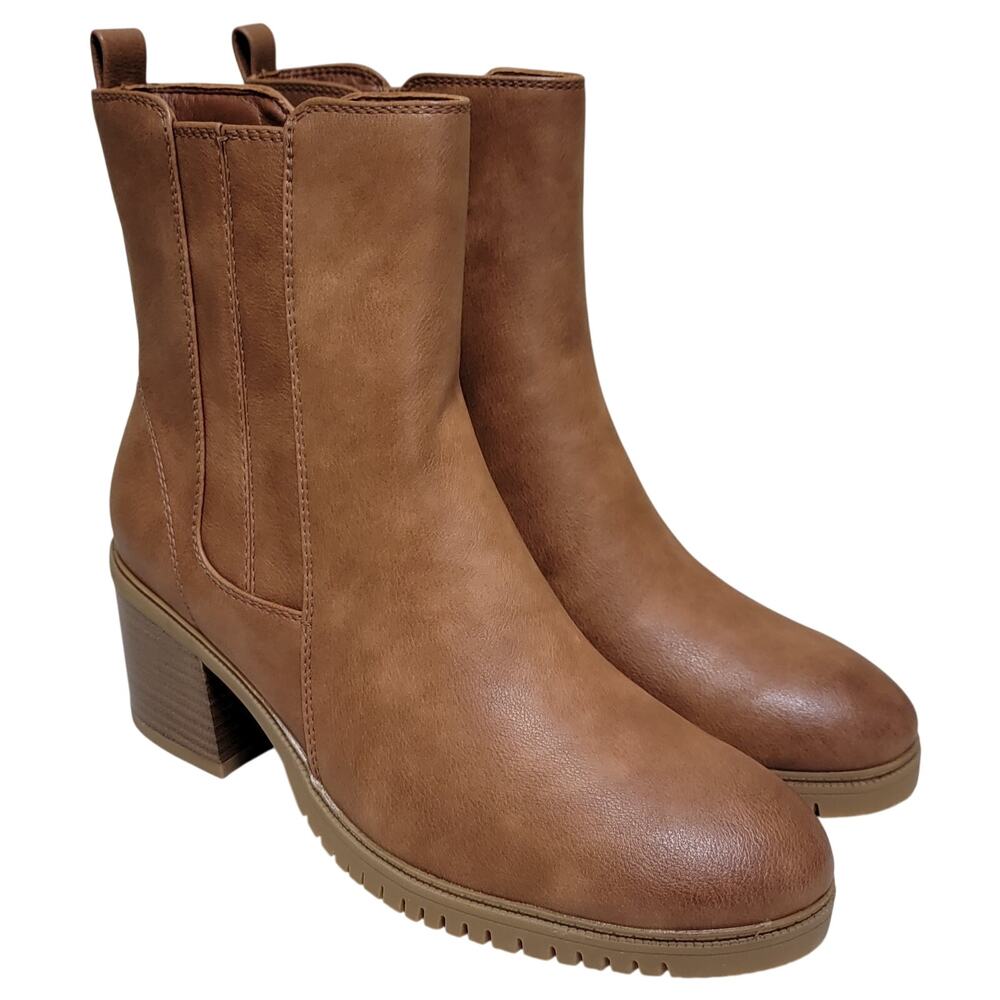 Baretraps Women Feeney Block Heel Tall Chelsea Boots Size US 9.5M Brush Brown